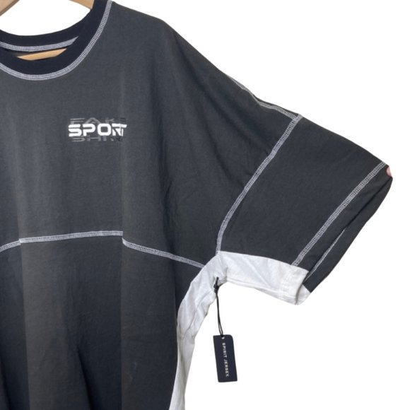 SPIRIT JERSEY | NWT Black & White Unisex NYC Fake Sports Shirt | Size XXL - Picture 4 of 11